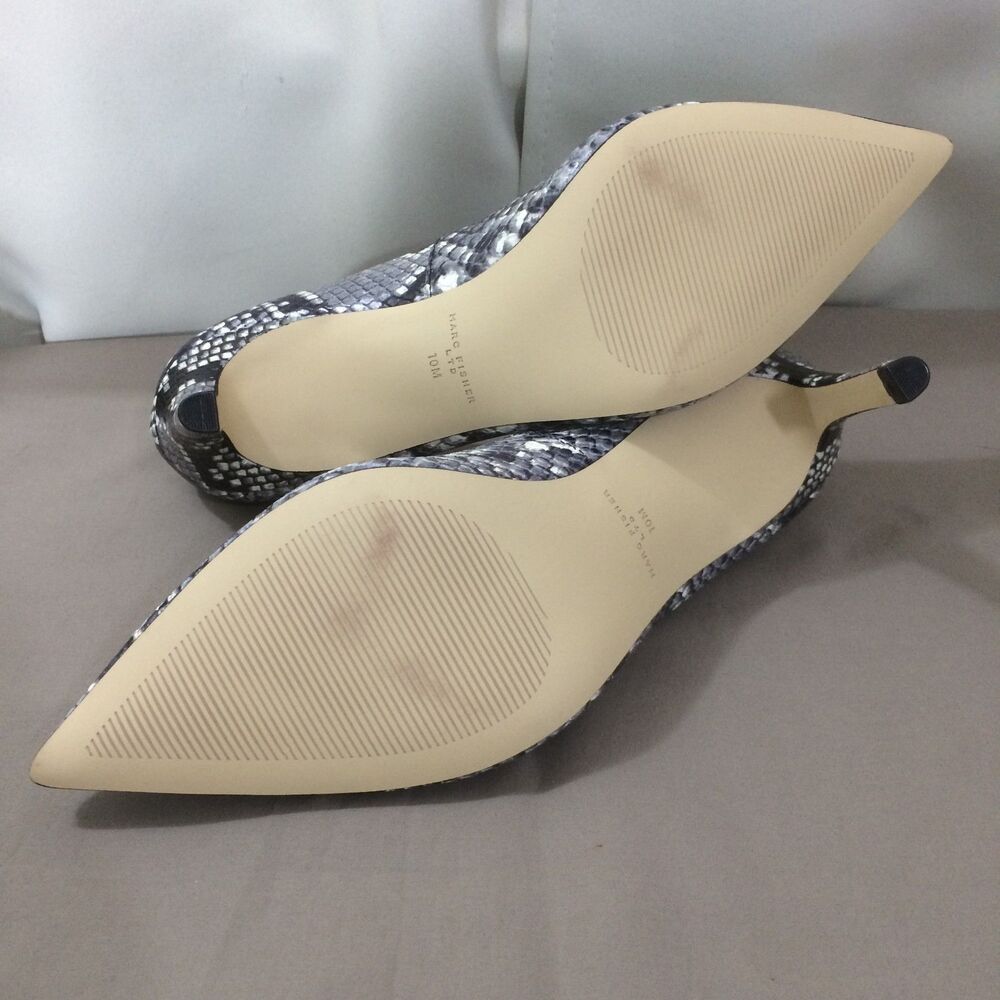 NEW Marc Fisher Snakeskin Leather Pumps Pointed Toe Heels Size 10M 3.5" Heel - Picture 2 of 8